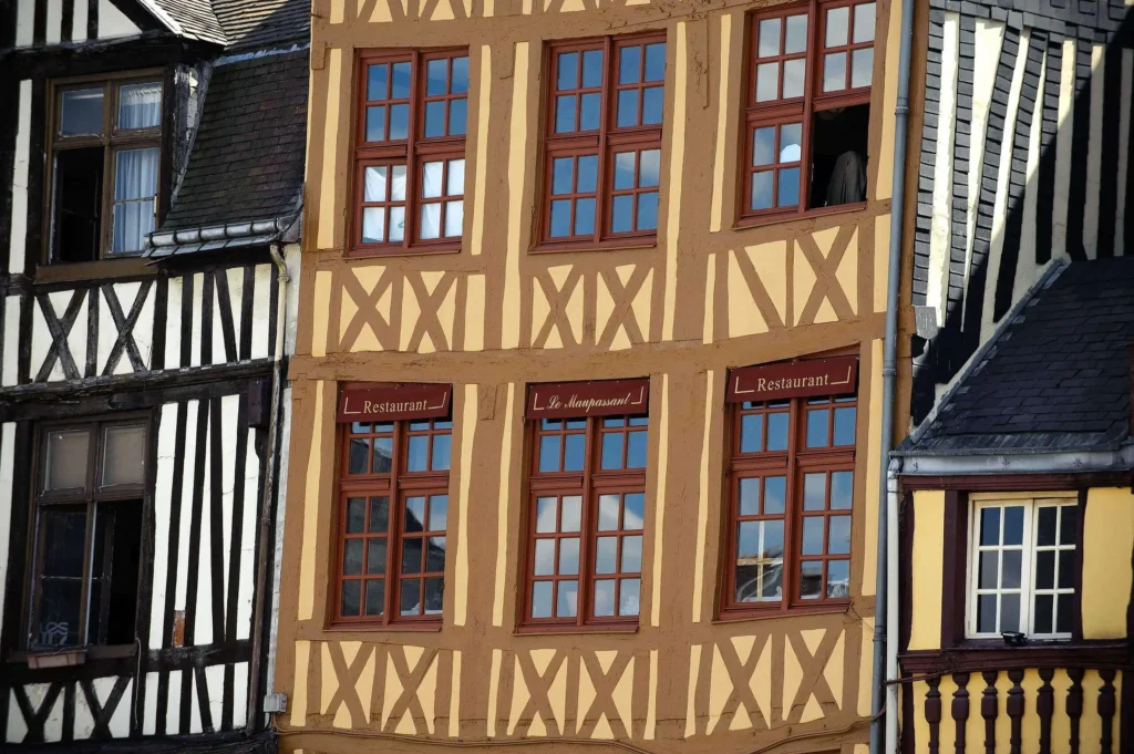 The half-timbered houses in Rouen